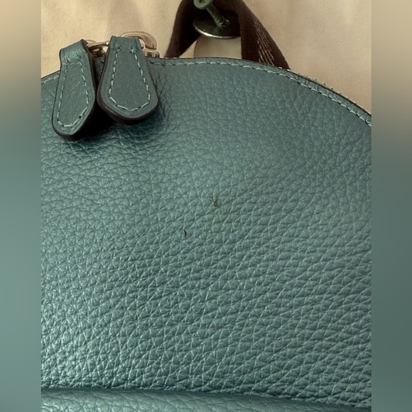 Auth COACH Mini Charlie Backpack in Pebble Leather Metallic Light Blue With COA - Picture 15 of 15